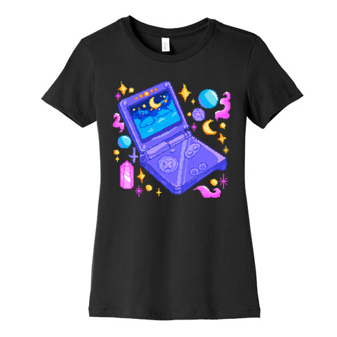 Pixelated Witchy Game Boy  Womens T-Shirt