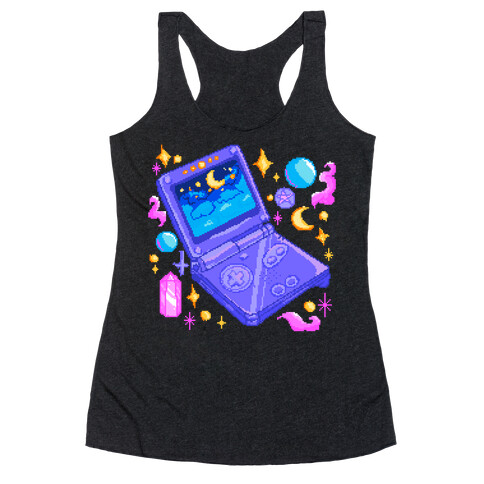 Pixelated Witchy Game Boy  Racerback Tank Top