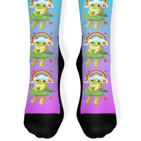 90's Rainbow Frog Sock