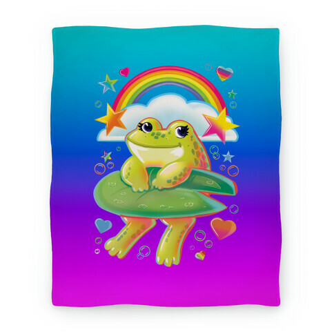 90's Rainbow Frog Blanket