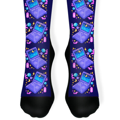 Pixelated Witchy Game Boy Sock