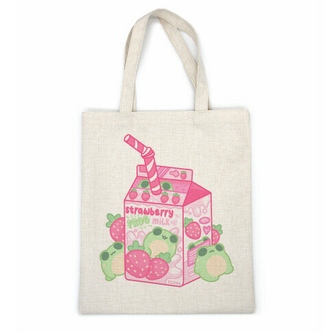 Kawaii Strawberry Frog Milk Casual Tote