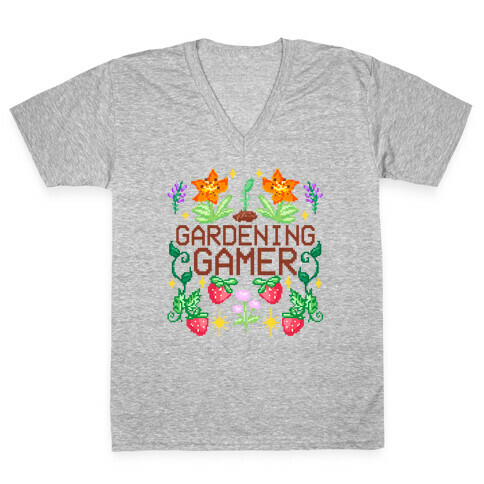 Gardening Gamer V-Neck Tee Shirt