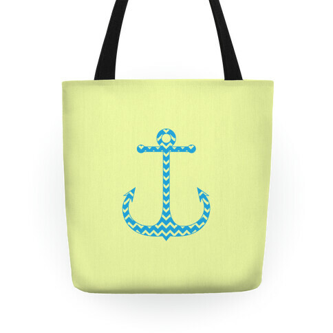 Chevron Anchor Tote (Blue and Yellow) Tote