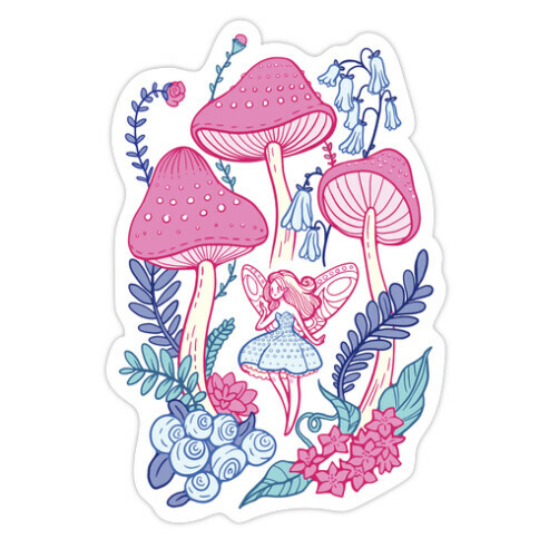 Pastel Fairy Garden Die Cut Sticker