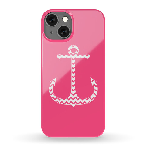 Chevron Anchor Case (Pink and White) Phone Case