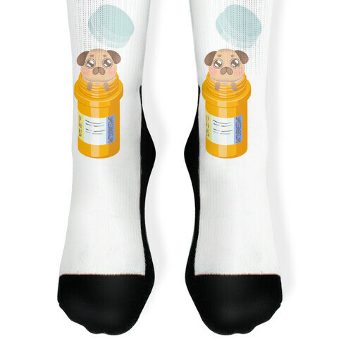 Antidepressant Pug Pill Sock