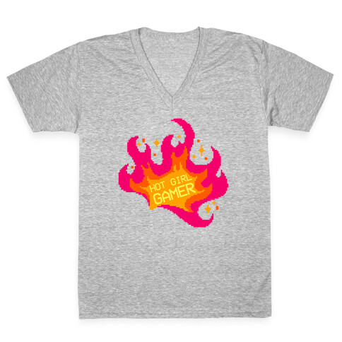 Hot Girl Gamer V-Neck Tee Shirt