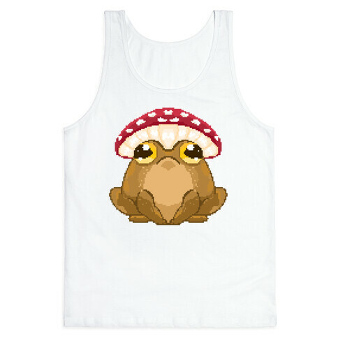 Pixelated Toad in Mushroom Hat Tank Top