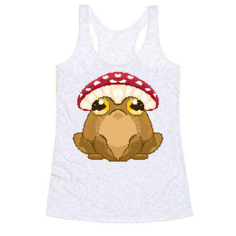 Pixelated Toad in Mushroom Hat Racerback Tank Top