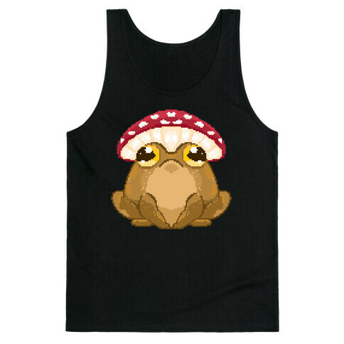 Pixelated Toad in Mushroom Hat Tank Top