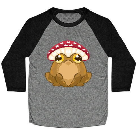 Pixelated Toad in Mushroom Hat Baseball Tee