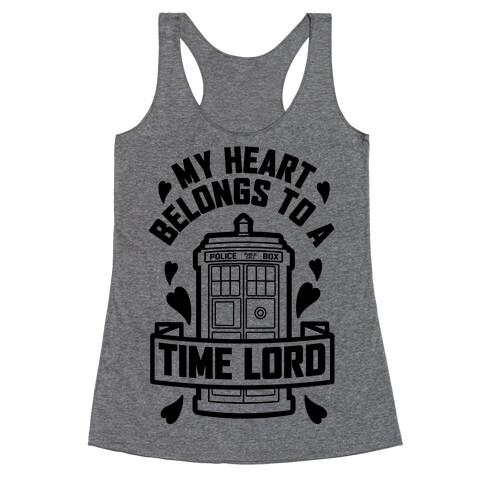 My Heart Belongs To A Time Lord Racerback Tank Top