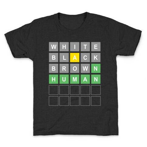 White, Black, Brown, Human Wordle Kids T-Shirt