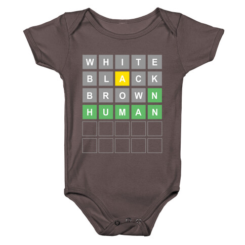 White, Black, Brown, Human Wordle Baby One-Piece