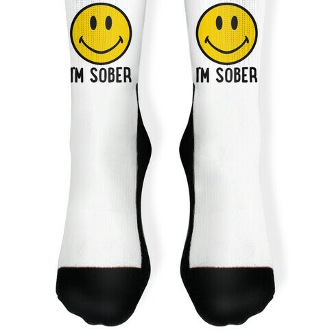 I'm Sober Smiley Sock