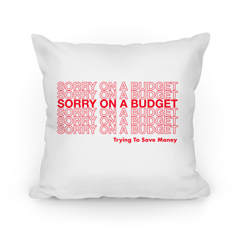 Sorry On A Budget Parody Pillow
