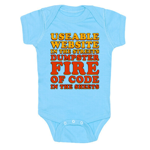 Dumpster Fire of Code In The Sheets Baby One-Piece