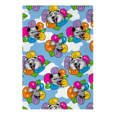 Trash Blossom Pattern Garden Flag