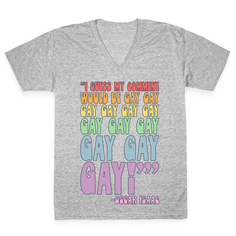 I Guess My Comment Would Be Gay Gay Gay Quote V-Neck Tee Shirt