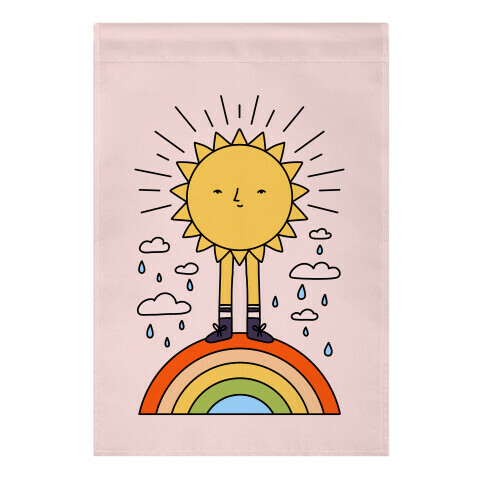 Solar Power Rainbow Garden Flag