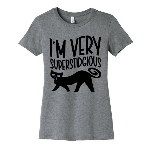 Superstidgious Derpy Cat Parody Womens T-Shirt