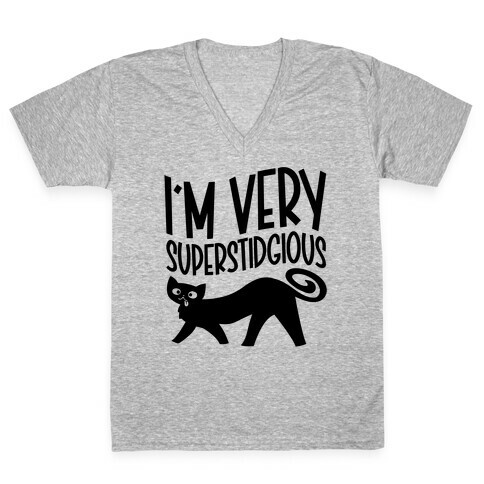 Superstidgious Derpy Cat Parody V-Neck Tee Shirt