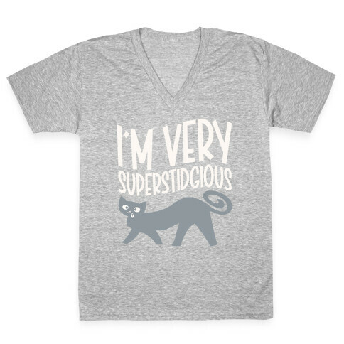 Superstidgious Derpy Cat Parody V-Neck Tee Shirt