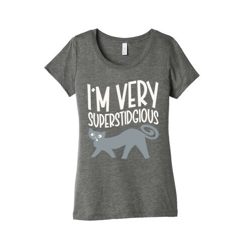 Superstidgious Derpy Cat Parody Womens T-Shirt