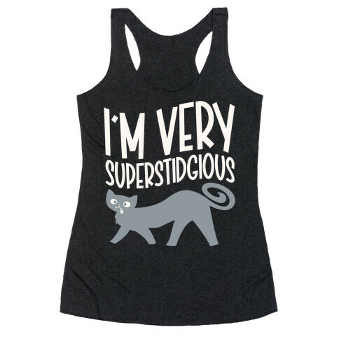 Superstidgious Derpy Cat Parody Racerback Tank Top