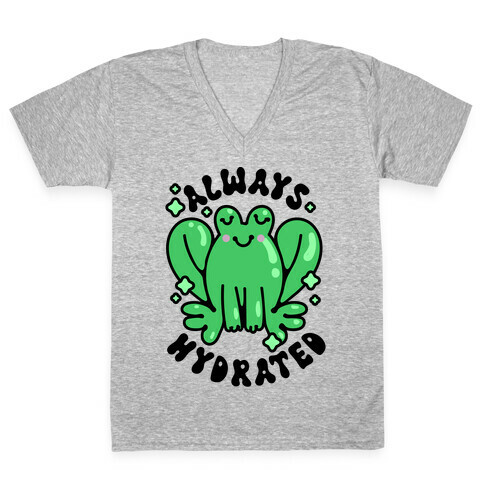Always Hydrated Frog  V-Neck Tee Shirt