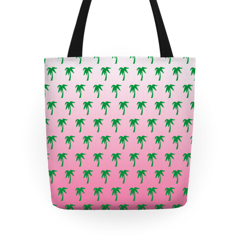 Palm Tree Pattern Tote (Pink) Tote