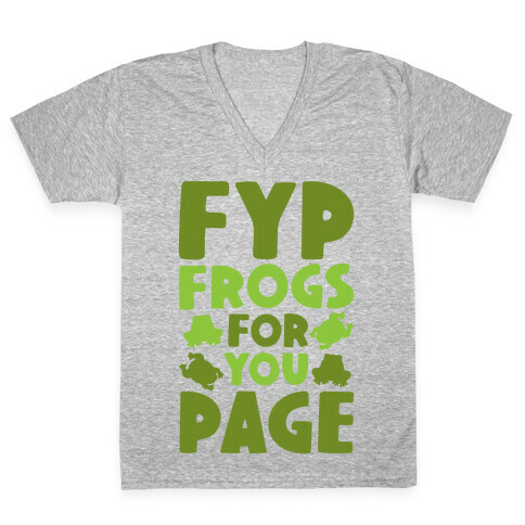FYP Frogs For You Page Parody V-Neck Tee Shirt