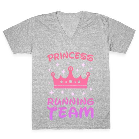 Princess Running Team (sunset) V-Neck Tee Shirt