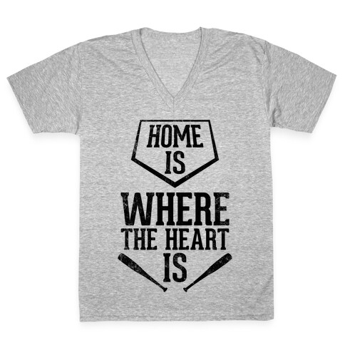 Home Is Where The Heart Is (Vintage) V-Neck Tee Shirt