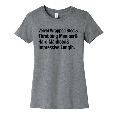 Velvet Wrapped Steel List Womens T-Shirt