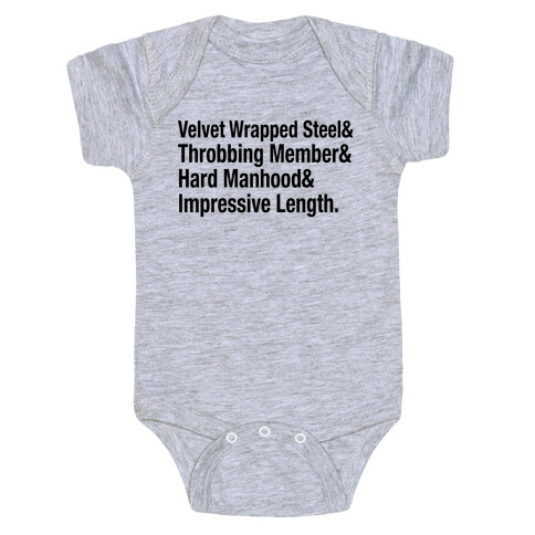 Velvet Wrapped Steel List Baby One-Piece