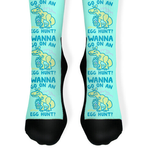 Wanna Go On An Egg Hunt T-Rex Sock