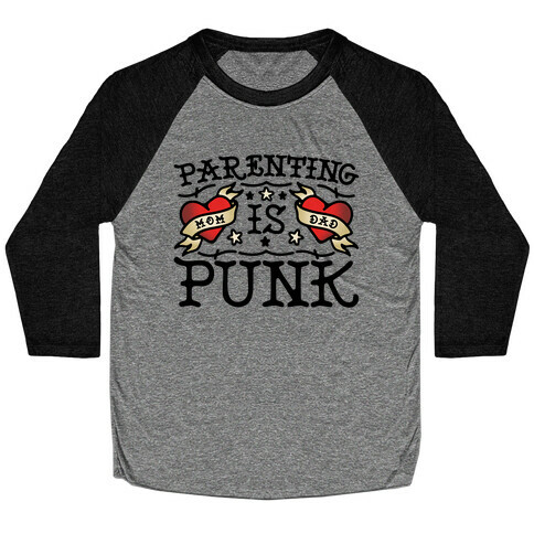 Parenting Is Punk Mom and Dad Baseball Tee