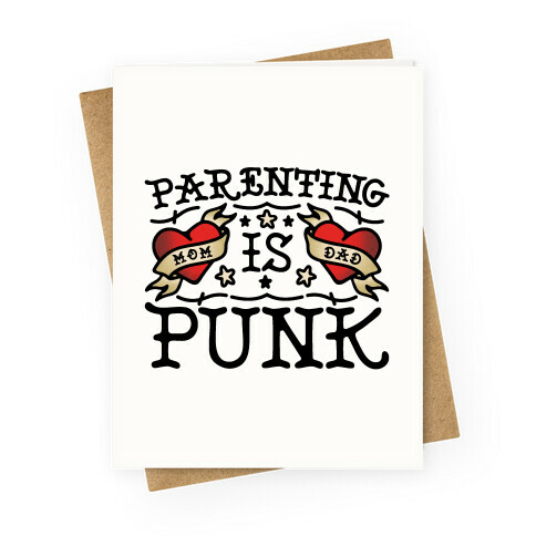 Parenting Is Punk Mom and Dad Greeting Card