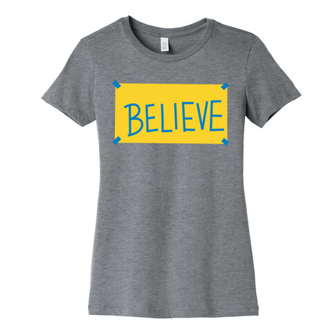 Believe Locker Room Poster Womens T-Shirt
