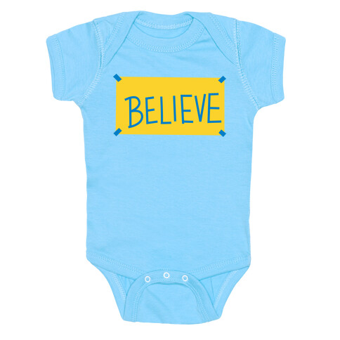 Believe Locker Room Poster Baby One-Piece