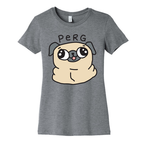 Perg Derpy Pug Womens T-Shirt