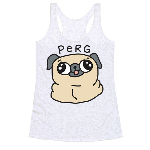 Perg Derpy Pug Racerback Tank Top