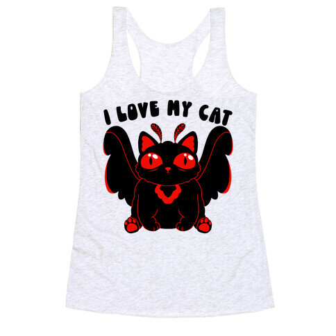 I Love My Cat Mothman Racerback Tank Top