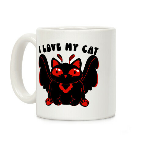 I Love My Cat Mothman Coffee Mug