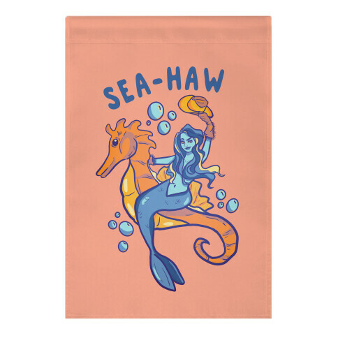 Sea-Haw Cowgirl Mermaid Garden Flag