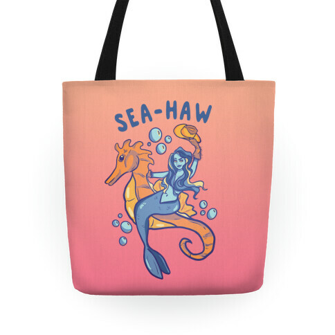 Sea-Haw Cowgirl Mermaid Tote