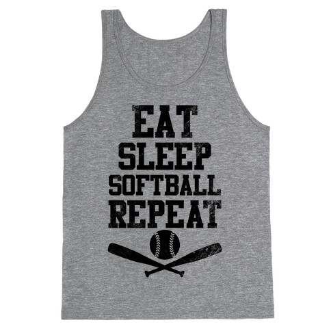 Eat Sleep Softball Repeat (Vintage) Tank Top