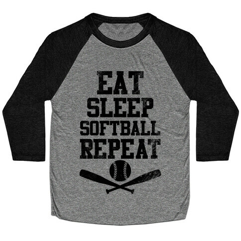 Eat Sleep Softball Repeat (Vintage) Baseball Tee
